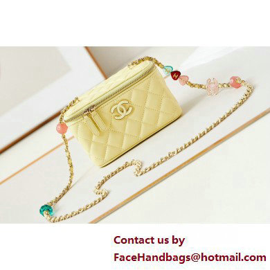 Chanel Lambskin, Resin & Gold-Tone Metal Clutch with Chain Bag AP3213 Yellow 2025 - Click Image to Close